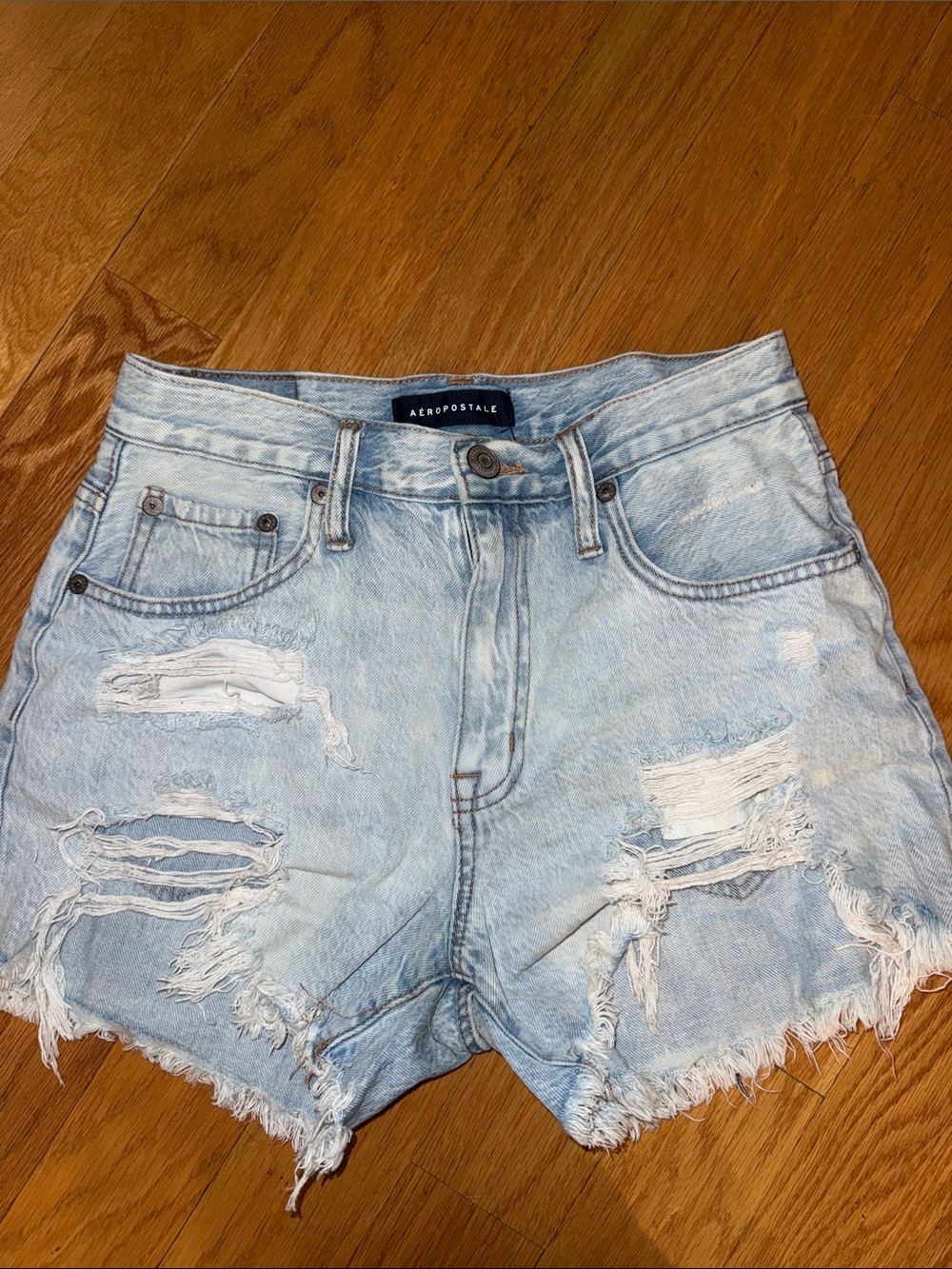 Aeropostale Distressed Jean Shirts - 90s High Rise Cut-off - Sz 6
